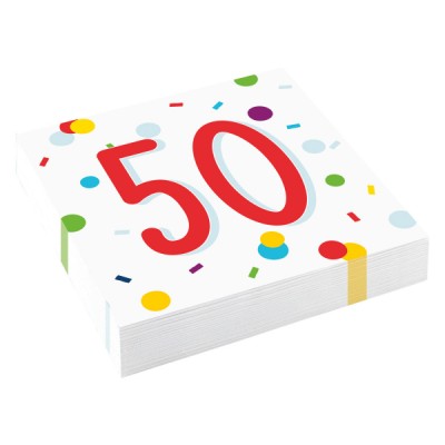 Servítky konfetové 50 narodeniny