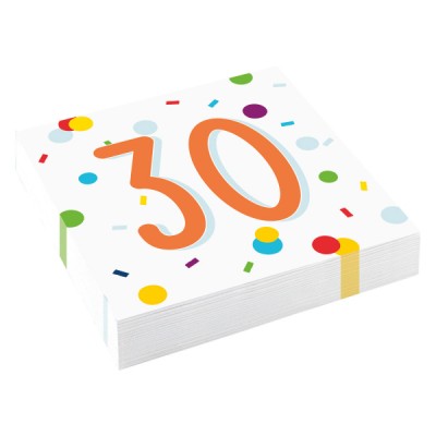 Servítky konfetové 30 narodeniny