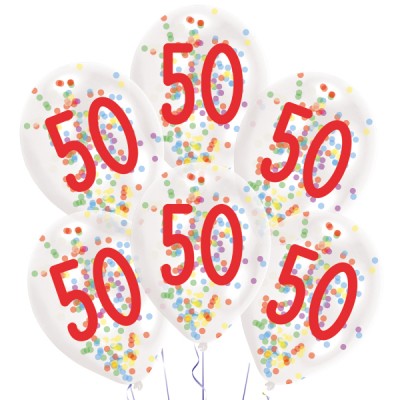 Latexové balóny konfetové 50 narodeniny