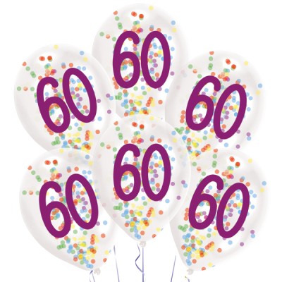 Latexové balóny konfetové 60 narodeniny