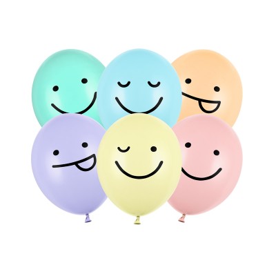 Latexové balóny tvár mix pastelovej farby