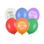 Latexové balóny Happy B-Day mix farieb
