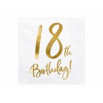 Servítky 18 narodeniny zlaté
