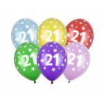 Latexové balóny mix farieb 21 narodeniny