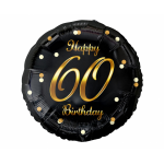 Fóliový balón 60 narodeniny čierno zlatý