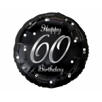 Fóliový balón 60 narodeniny čierno strieborný
