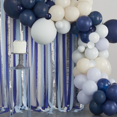 Balónová dekoračná sada oblúk modro, krémovo, šedá