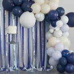 Balónová dekoračná sada modro, krémovo, šedá