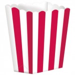 Box na popcorn červené pásiky