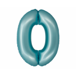 Fóliový balón číslo 0 matná modrá