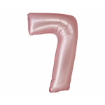 Fóliový balón číslo 7 matná slabo ružová