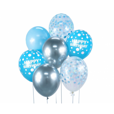 Latexová balónová buketa mix modrá