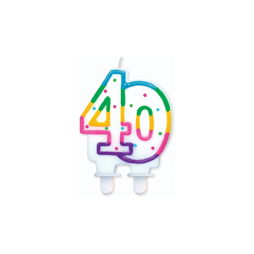 Sviečka 40 farebná s bodkami Sviečka 40 farebná s bodkami