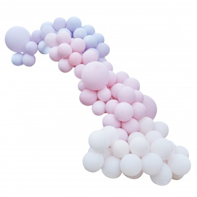 Balónová dekoračná sada svetloružová, orgovánová a fialová