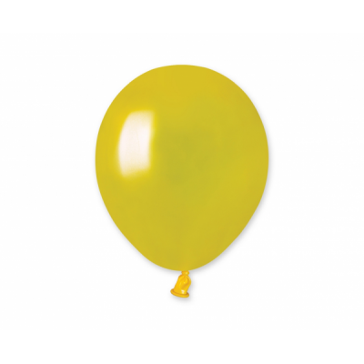 Latexové dekoračné balóny metalická žltá 12,5 cm