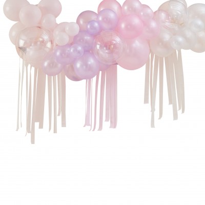Balónová dekoračná sada oblúk mix pastelovej, perleťovej a slonovej farby