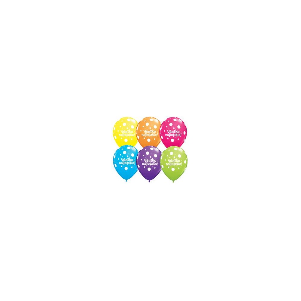 Latexové balóny farebný mix Všetko najlepšie