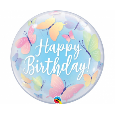 Fóliový balón Happy Birthday Motýle