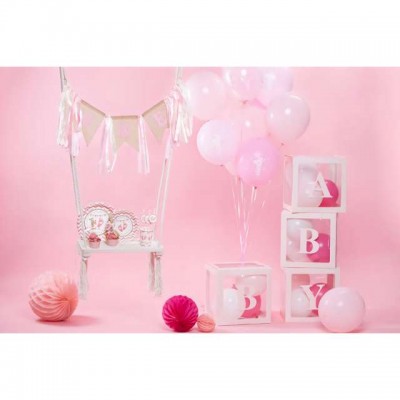 Dekoračná kocka na balóny ružová 1 ks