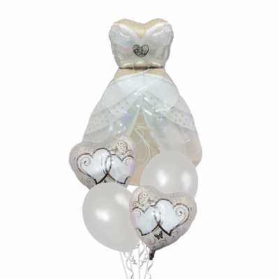 Balónová buketa Svadobné šaty