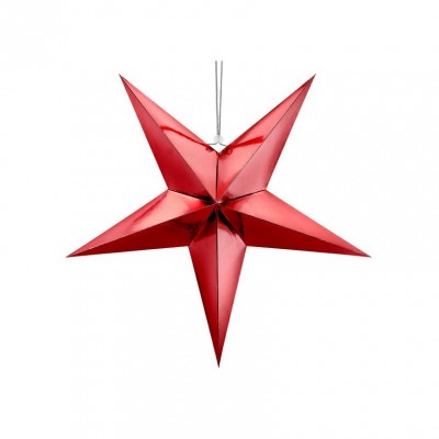 Visiaca dekorácia červená hviezda 3D