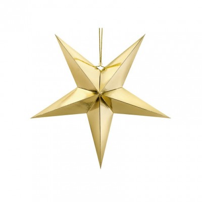 Visiaca dekorácia zlatá hviezda 3D