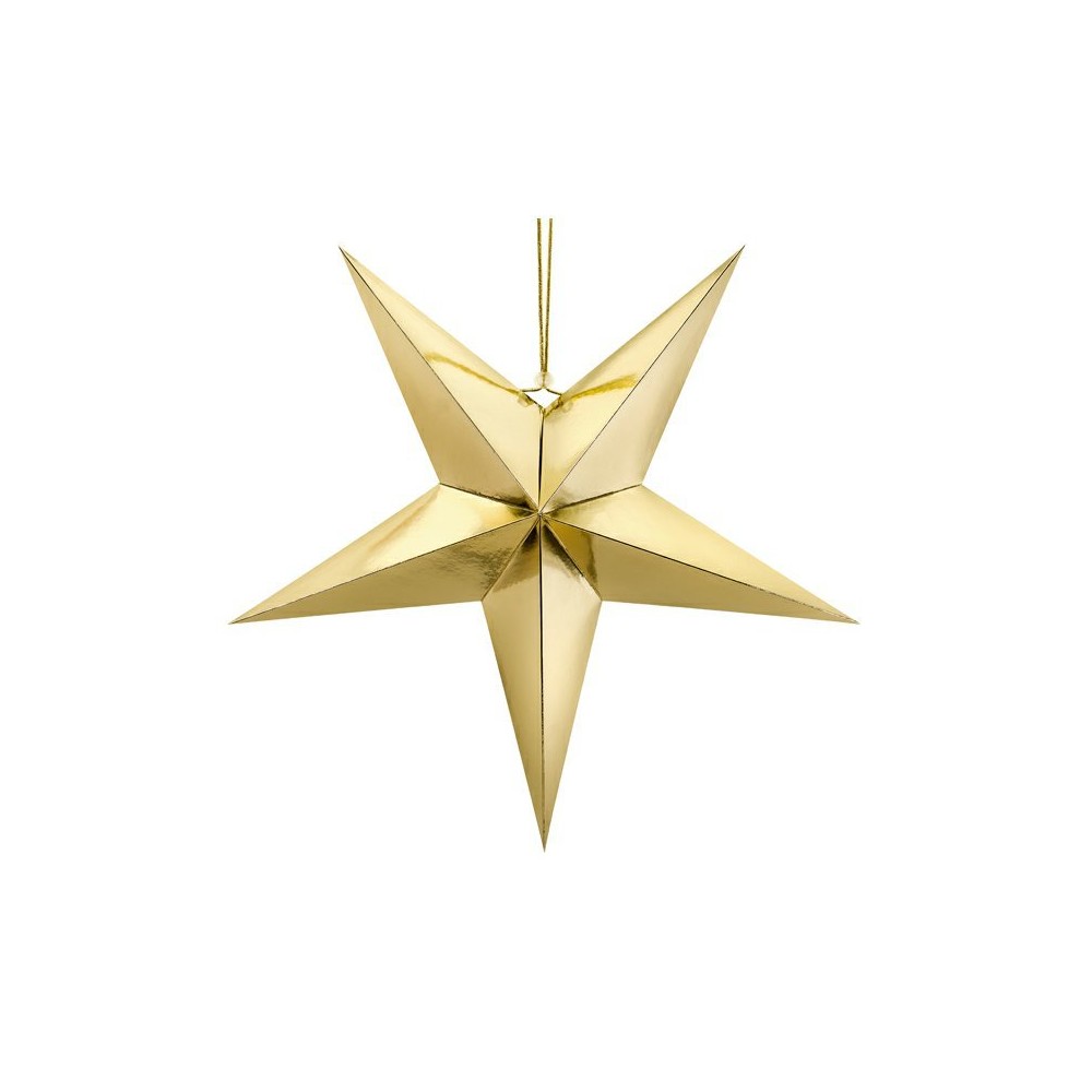 Visiaca dekorácia zlatá hviezda 3D