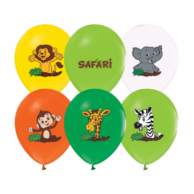 Latexové balóny Safari zvieratká