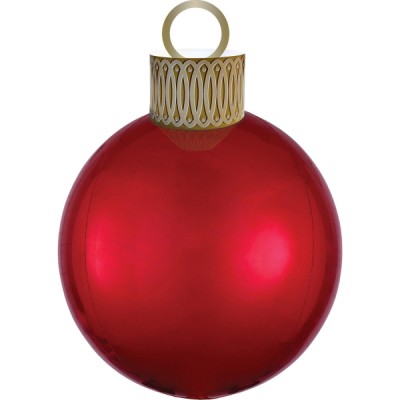 Fóliový balón Orbz vianočná guľa červená