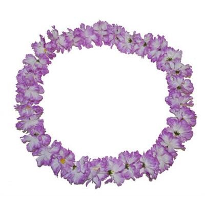 Hawaii veniec na krk fialovo biele kvety