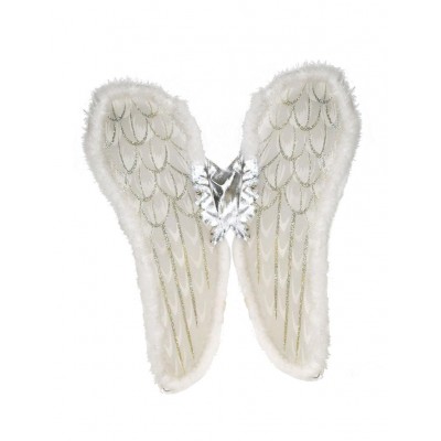 Anjelské krídla biele so striebornou aplikáciou