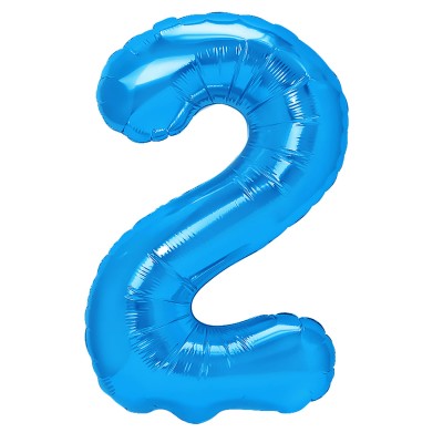 Fóliový balón číslo 2 modré