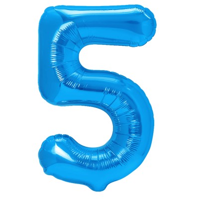 Fóliový balón číslo 5 modré