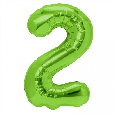 Fóliový balón číslo 2 zelený