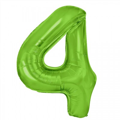 Fóliový balón číslo 4 zelený
