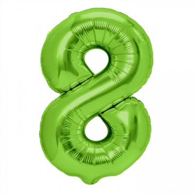 Fóliový balón číslo 8 zelený