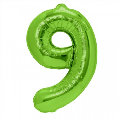 Fóliový balón číslo 9 zelený