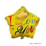 Fóliový balón I Love You hviezda zlatá