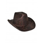 Kovbojský klobúk hnedý imitácia kože