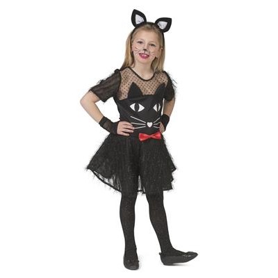 Dievčenský kostým Mačka čierna veľkosť 104