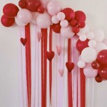 Balónová dekoračná sada oblúk červeno, bielo ružová
