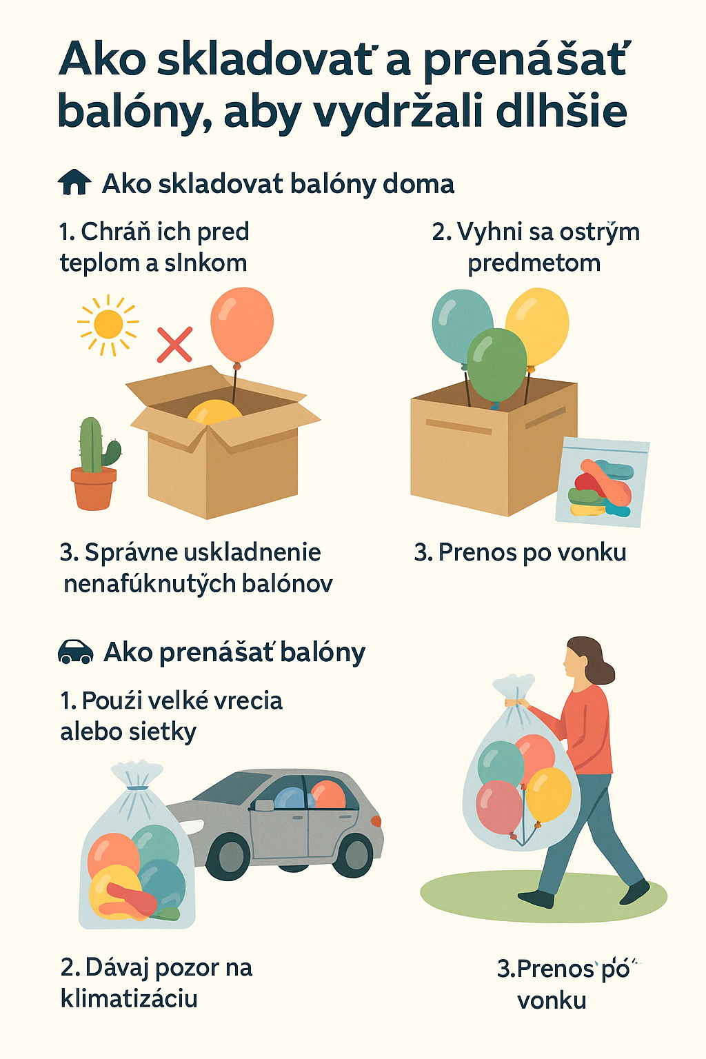  ? Ako skladovať a prenášať balóny, aby vydržali dlhšie